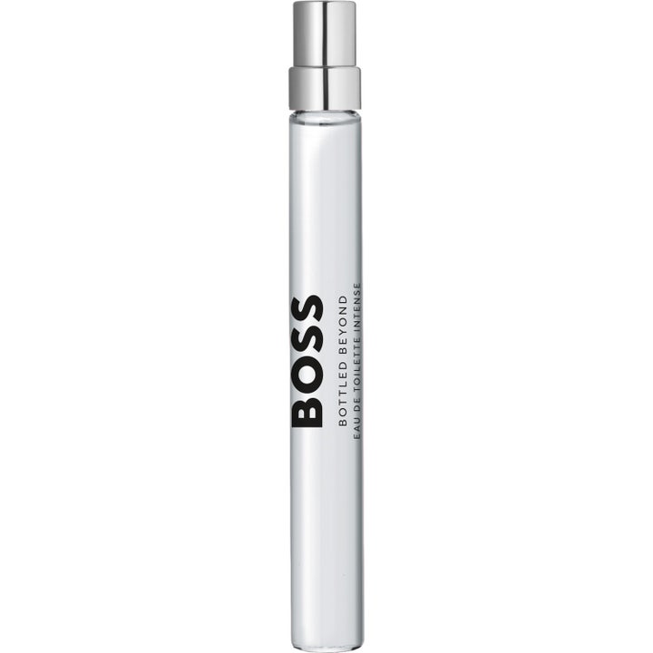 Hugo Boss Bottled Beyond Intense Eau de Toilette 10 ml herreduft i slank glassflaske med sølvfarget spraykork