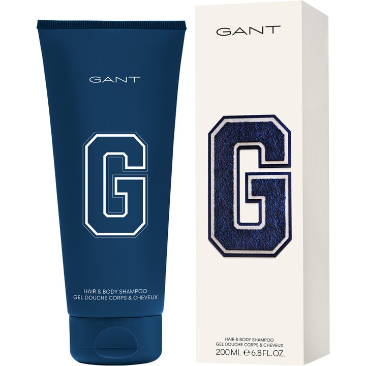 GANT Hair & Body Shampoo 200 ml dusjsåpe i mørkeblå tube og hvit eske med stor blå G-logo.