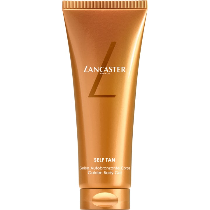 Lancaster Self Tan Golden Body Gel selvbruning gir naturlig glød i en skimrende bronsefarget tube med flippkork
