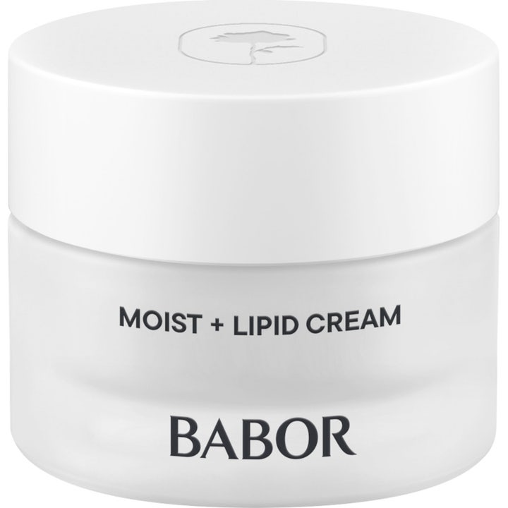 Babor Skinovage Moist + Lipid Cream 50 ml fuktighetsgivende ansiktskrem i frostet glasskrukke med hvitt lokk
