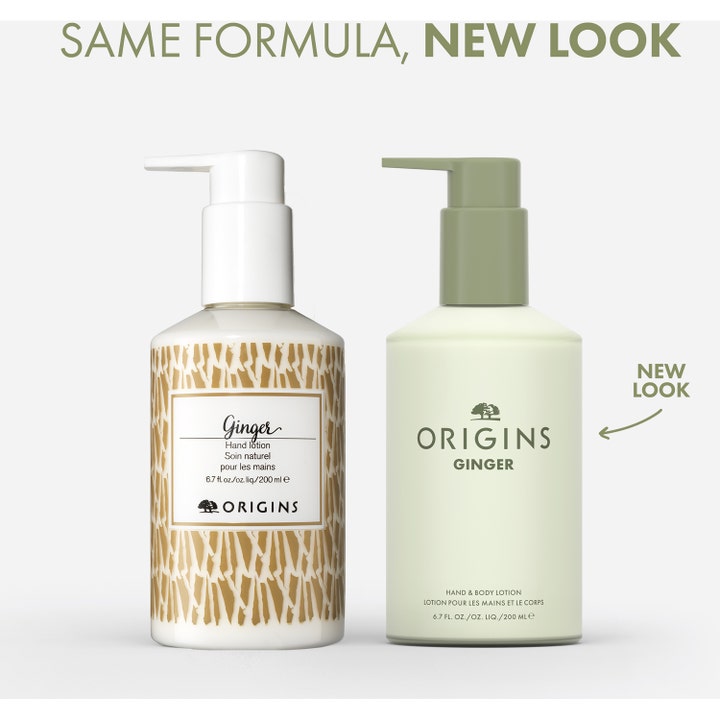 Origins Ginger Hand & Body Lotion 200 ml fuktighetskrem i ny og gammel pumpeflaske med ingefær