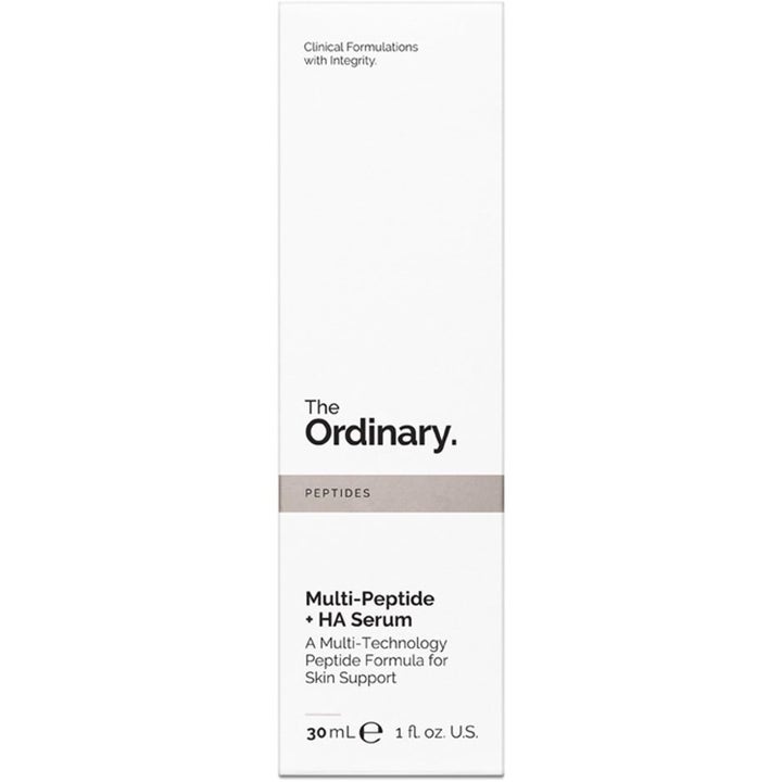The Ordinary Multi-Peptide + HA Serum 30 ml fuktighetsgivende ansiktsserum i hvit ytteremballasje