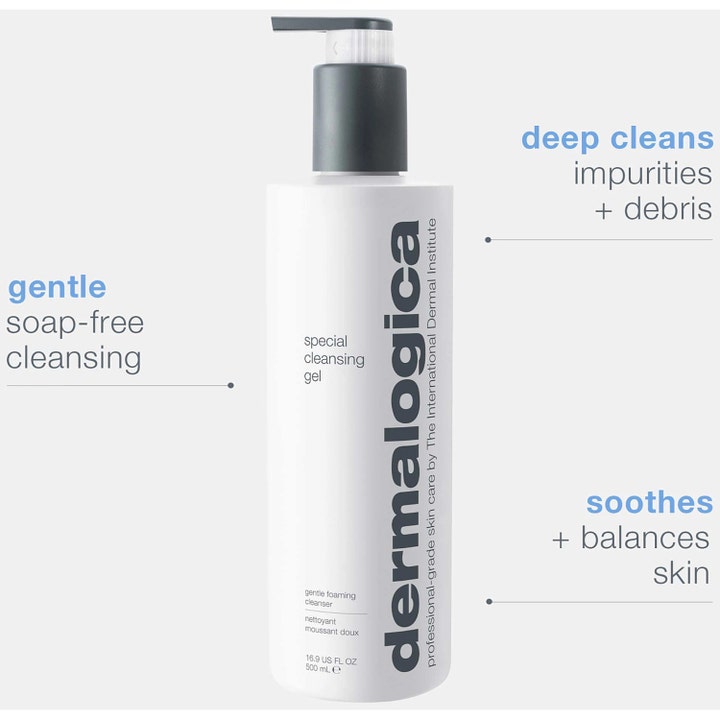 Dermalogica Special Cleansing Gel 500 ml såpefri ansiktsrengjøring i pumpeflaske som dyprenser og beroliger huden