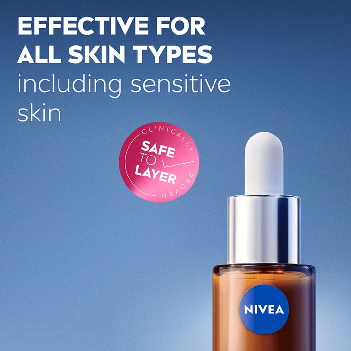 NIVEA Cellular Expert Filler Vitamin C Radiance 30 ml serum gir glød og er trygg for sensitiv hud i glassflaske.