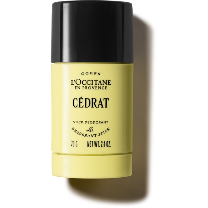L'Occitane Cédrat Stick Deodorant 70g forfriskende deodorantstick i gul beholder med sort lokk