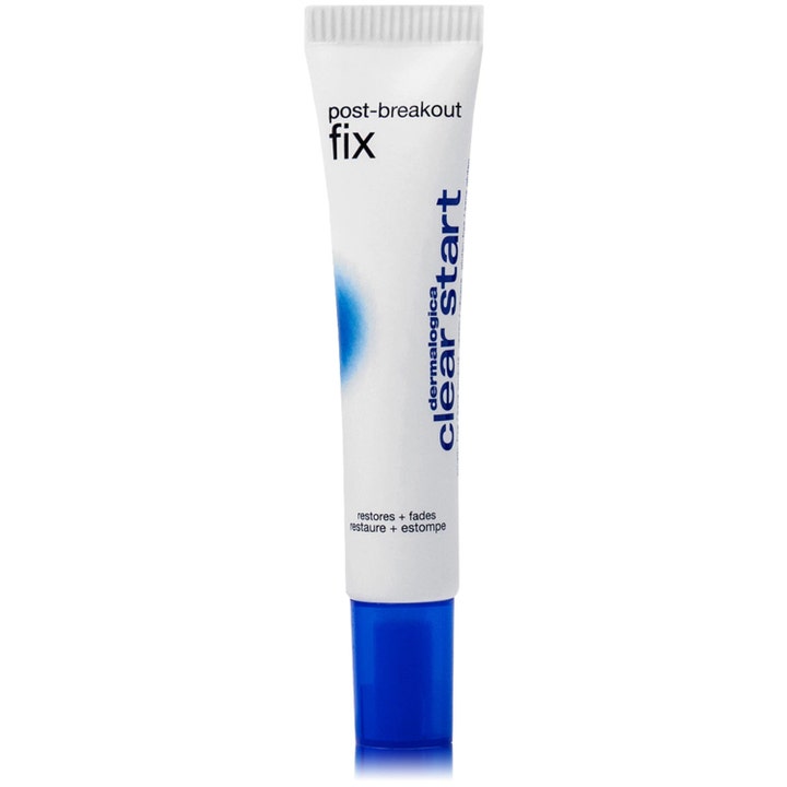 Dermalogica Clear Start Post-Breakout Fix 15 ml gjenoppretter huden i hvit tube med markant blå kork og detaljer
