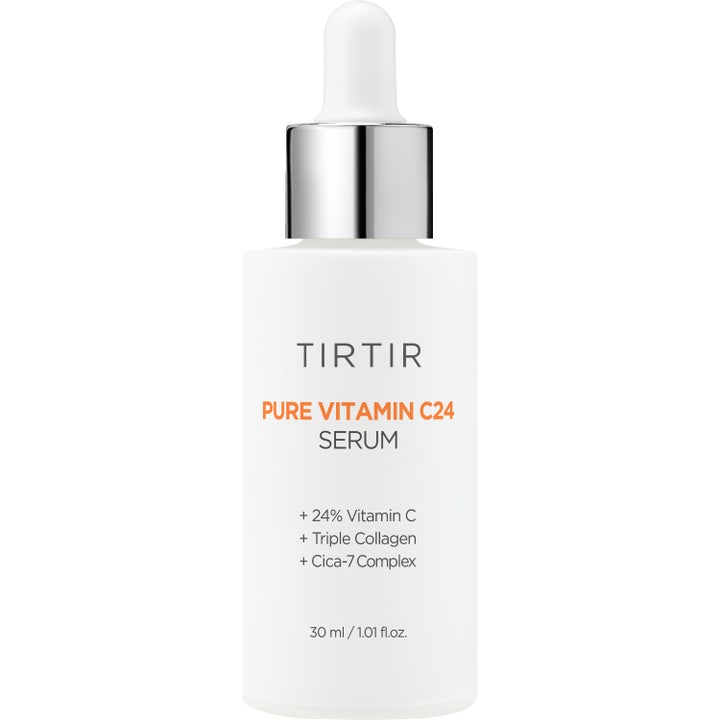 TIRTIR Pure Vitamin C24 Serum 30 ml glødgivende serum med vitamin C i hvit flaske med sølvfarget pipettekork