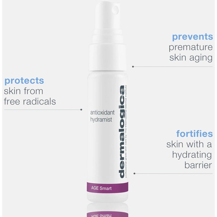 Dermalogica AGE smart Antioxidant Hydramist 30 ml ansiktsspray i hvit flaske som beskytter mot frie radikaler