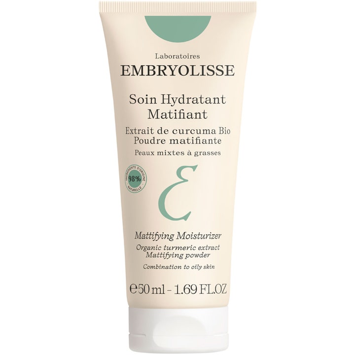 Embryolisse Soin Hydratant Matifiant 50 ml mattende fuktighetskrem som gir matt hud i beige tube med grønne detaljer