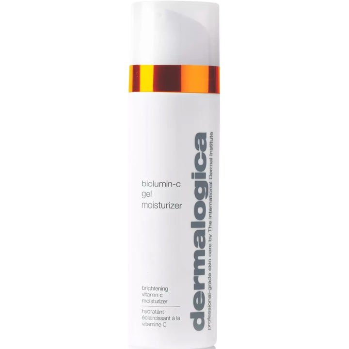 Dermalogica Biolumin-C Gel Moisturizer 50 ml opplysende fuktighetskrem med vitamin C i hvit pumpeflaske med oransje bånd