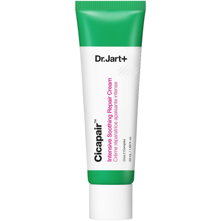 Dr. Jart+ Cicapair Intensive Soothing Repair Cream 50 ml reparerende ansiktskrem i hvit og grønn tube som lindrer huden