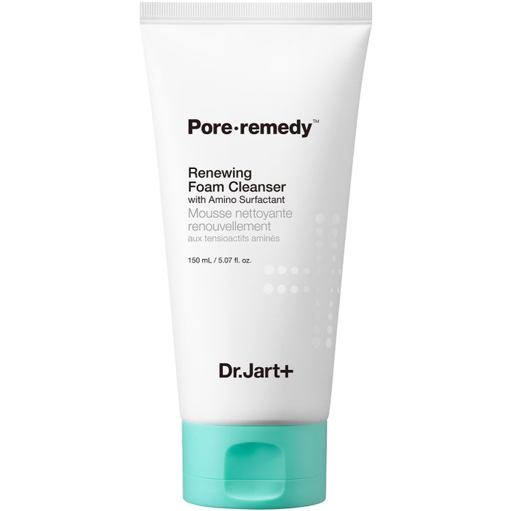 Dr. Jart+ Pore Remedy Renewing Foam Cleanser 150 ml ansiktsrens i hvit tube med turkis kork