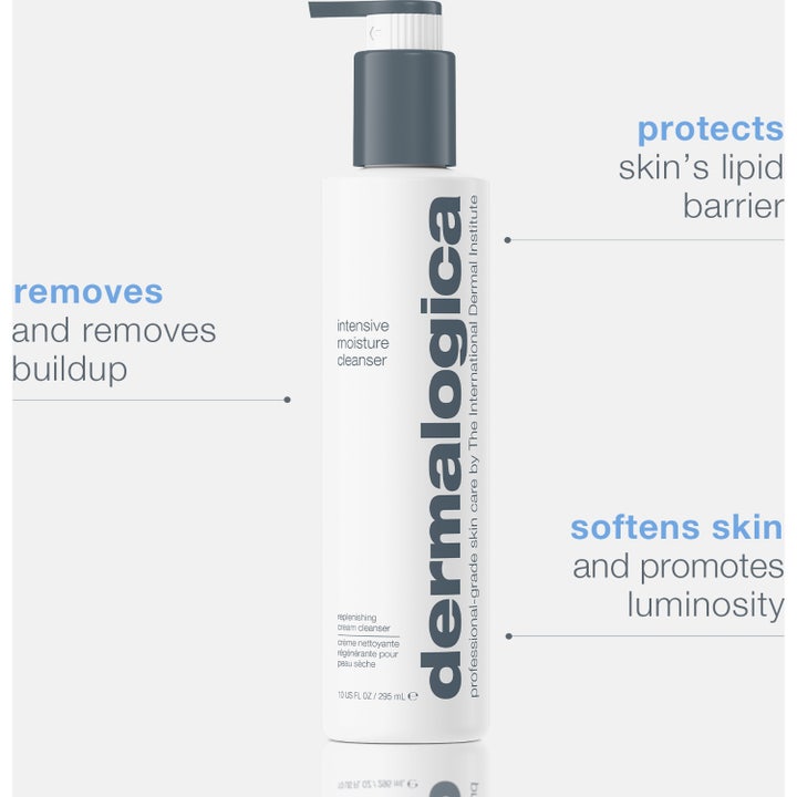 Dermalogica Intensive Moisture Cleanser 295 ml ansiktsrens med hvit og kremet tekstur som gir fuktighet