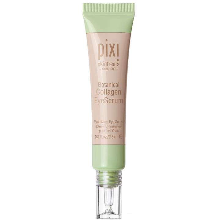 Pixi Botanical Collagen Eye Serum 25 ml volumgivende øyeserum i ferskenfarget tube med grønne detaljer og klar tupp