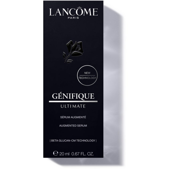 Lancôme Génifique Ultimate Serum 20 ml reparerende ansiktsserum i svart ytteremballasje med Beta Glucan-CM Technology