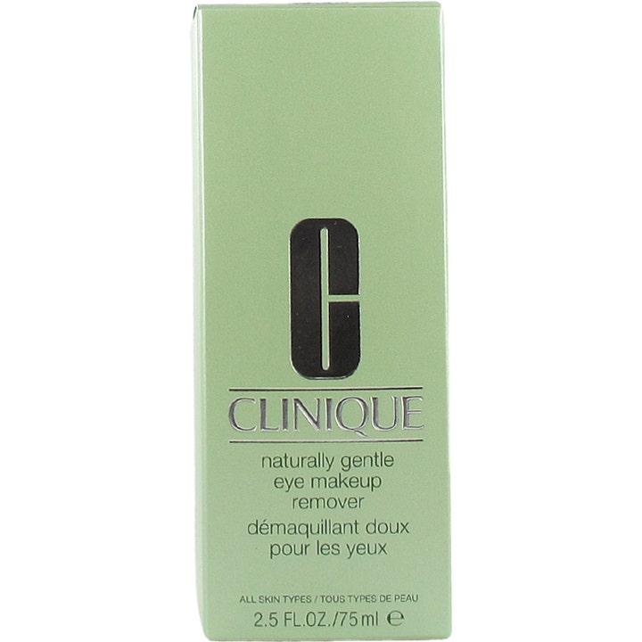 Clinique Naturally Gentle Eye Makeup Remover 75 ml skånsom øyesminkefjerner i lysegrønn eske med sølvlogo
