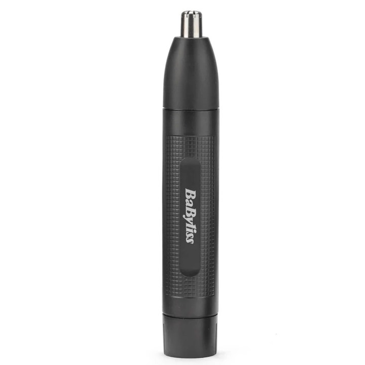 BaByliss Nese- og ørehårstrimmer 1 stk fjerner uønsket hår med en svart sylindrisk design og sølvfarget hode