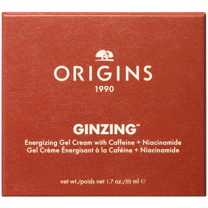 Origins Ginzing Energizing Gel Face Cream 50 ml energigivende dagkrem i en oransje ytteremballasje med hvit tekst