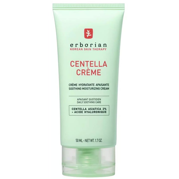 Erborian Centella Crème 50 ml beroligende ansiktskrem i lysegrønn tube med fuktighetsgivende hyaluronsyre