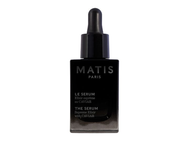 Matis Caviar The Serum 30ml fornyende ansiktsserum i en stilren svart glassflaske med pipetteapplikator.