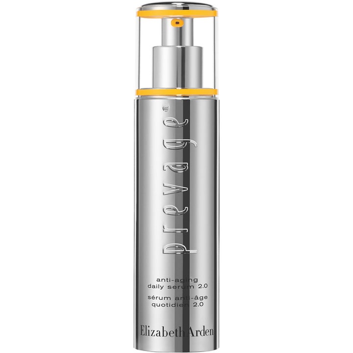 Elizabeth Arden Prevage Anti-Aging Daily Serum 2.0 antialdringsserum i sølvfarget pumpeflaske med gule detaljer