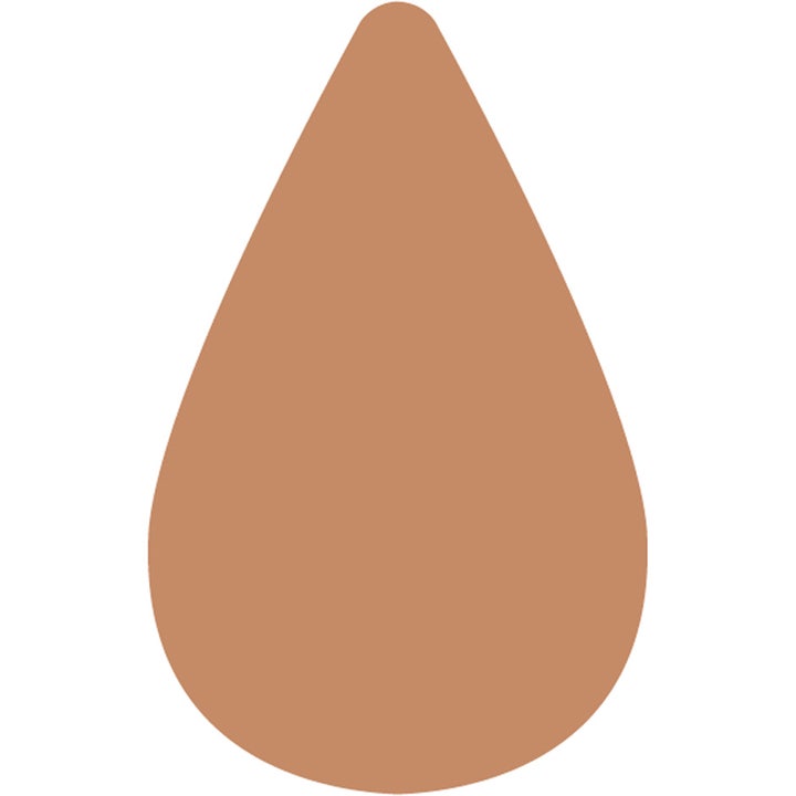 Starskin Stocking Spray Color 40 100 ml selvbruning gir glød vist som en dråpeformet fargeprøve i varm brun.