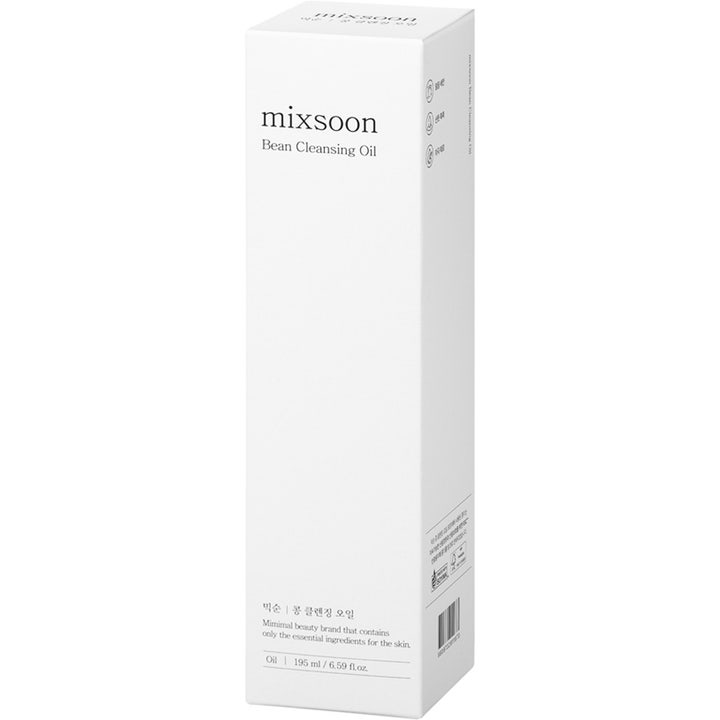 Mixsoon Bean Cleansing Oil 195 ml renseolje i hvit minimalistisk eske som gir en dyprens med bønneekstrakt