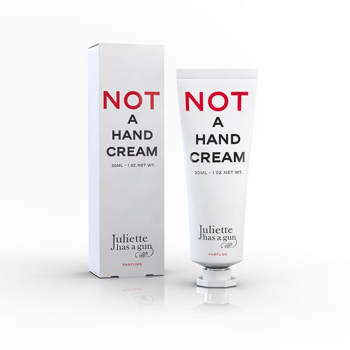 Juliette has a gun Not A Perfume Hand Cream 30 ml fuktighetsgivende håndkrem i hvit tube og minimalistisk eske
