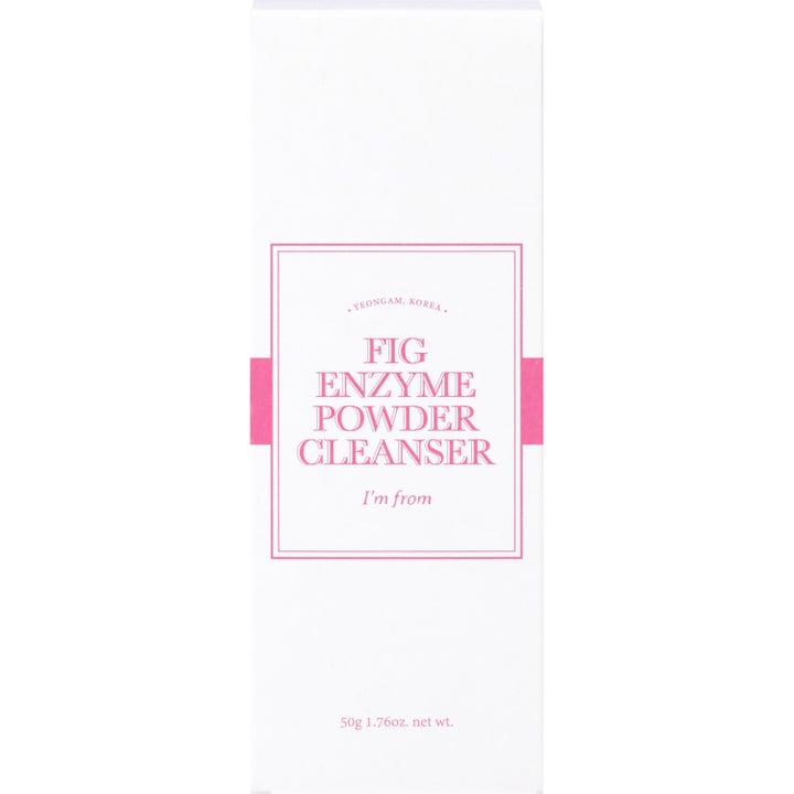 I'm from Fig Enzyme Powder Cleanser 50 g eksfolierende ansiktsrens i hvit ytteremballasje med rosa tekst