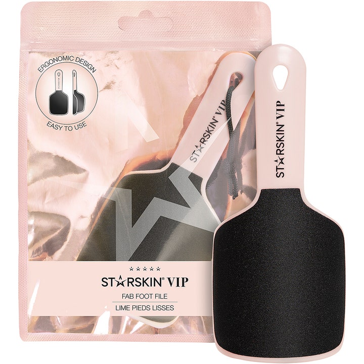 Starskin VIP Fab Foot File fotfil for myke føtter med rosa ergonomisk skaft og grov svart slipeflate.