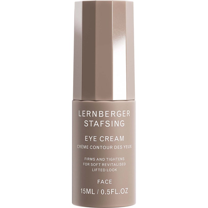 Lernberger Stafsing Eye Cream 15ml oppstrammende øyekrem som gir et løftet blikk i beige flaske med fasettert kork.