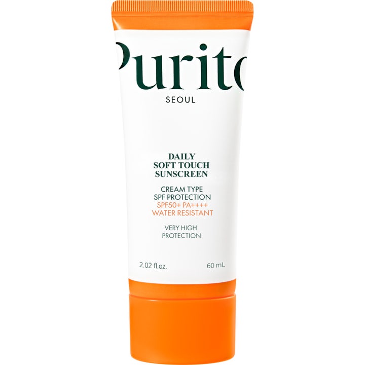 Purito Seoul Daily Soft Touch Sunscreen 60 ml solkrem med ceramider i hvit tube med oransje kork