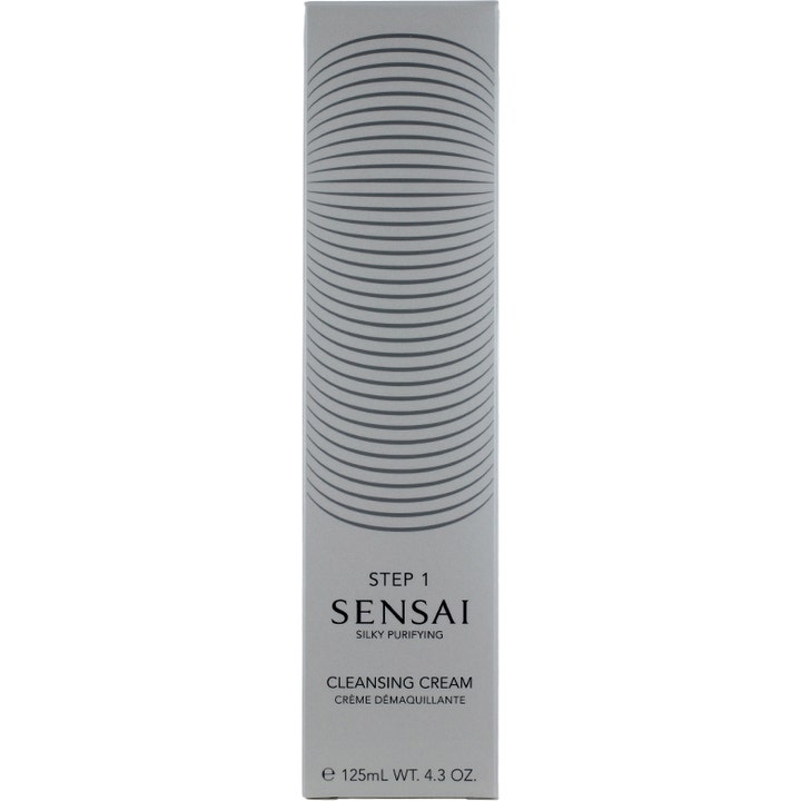 Sensai Silky Purifying Cleansing Cream Step 1 125 ml ansiktsrengjøring i grå eske med grafisk sirkelmønster.