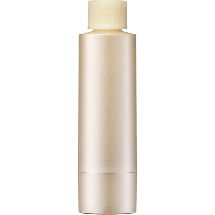 Sensai fuktighetsgivende ansiktstoner i en elegant og minimalistisk champagnefarget flaske med rillet beige kork