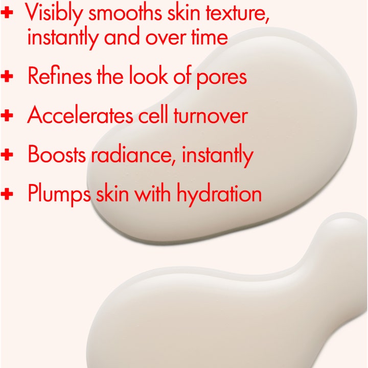 Origins Youthtopia Refining Apple Peel 100 ml peeling som glatter ut huden vist som hvit kremet tekstur med rød tekst.