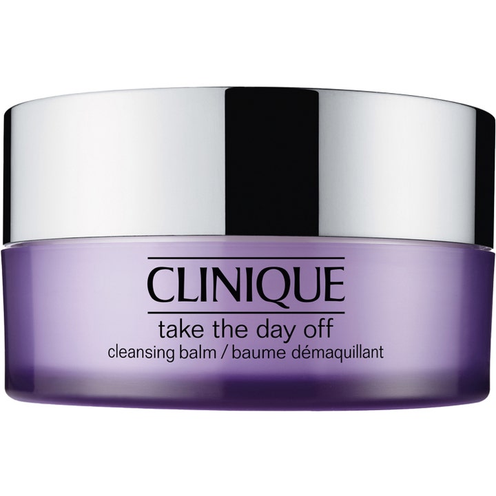 Clinique Take The Day Off Cleansing Balm 125 ml ansiktsrens i lilla krukke med skinnende sølvlokk