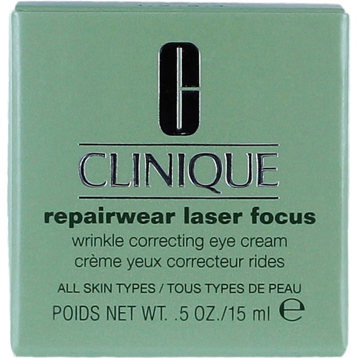 Clinique Repairwear Laser Focus 15 ml øyekrem mot rynker i en lysegrønn eske for alle hudtyper