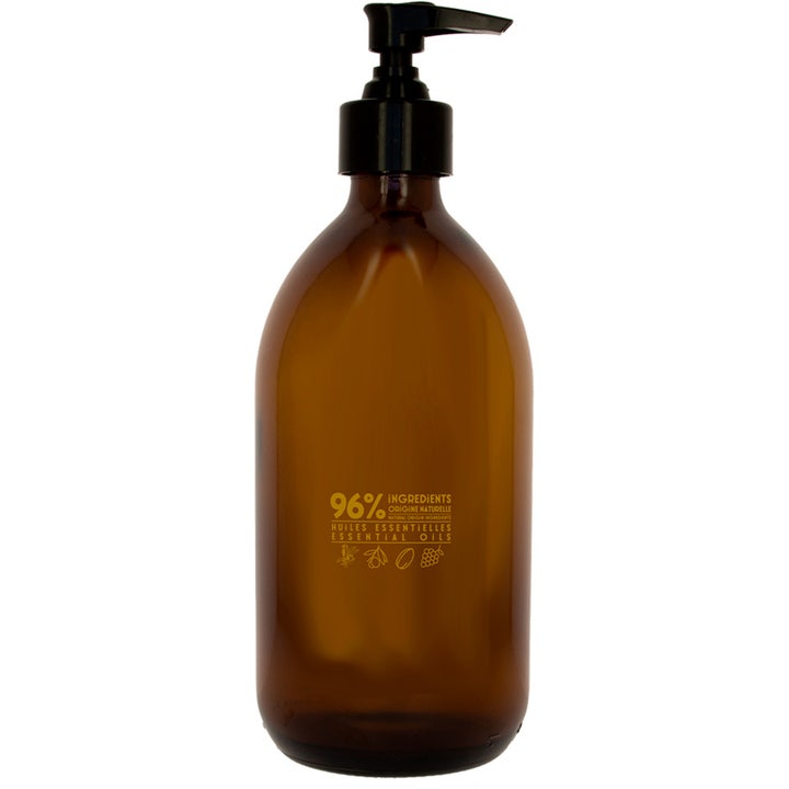 Compagnie de Provence Liquid Marseille Soap Anise Lavender 495 ml håndsåpe i brun flaske med sort pumpe og eteriske oljer