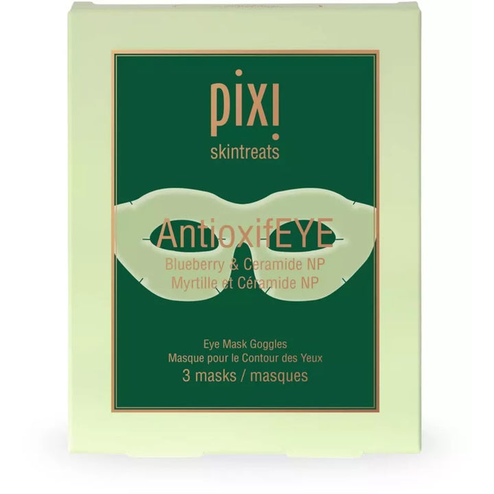 Pixi Skintreats AntioxifEYE 3-pakning øyemaske som frisker opp i lysegrønn eske med blåbær og ceramider