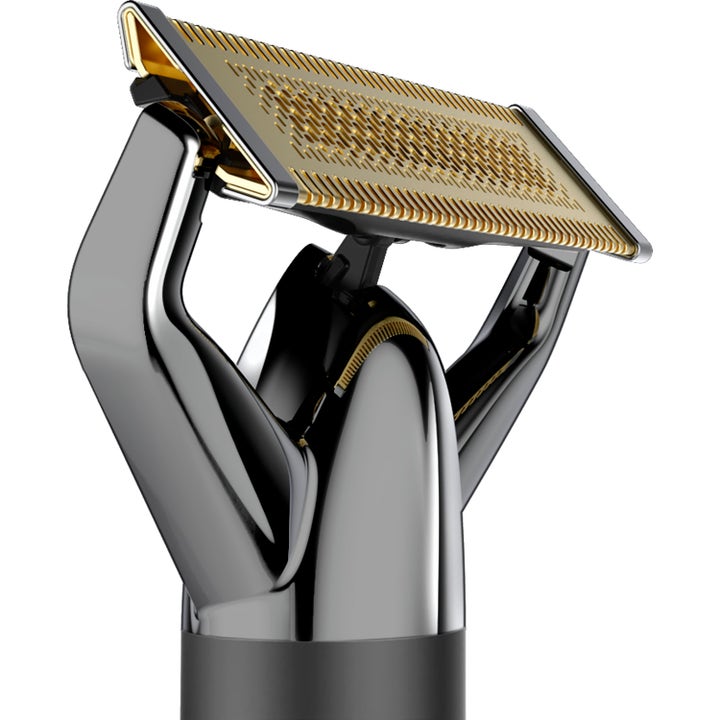 BaByliss Super X Metal Replacement X Blade 1 stk skjeggtrimmer i sølvfarget metall med gullfarget blad.