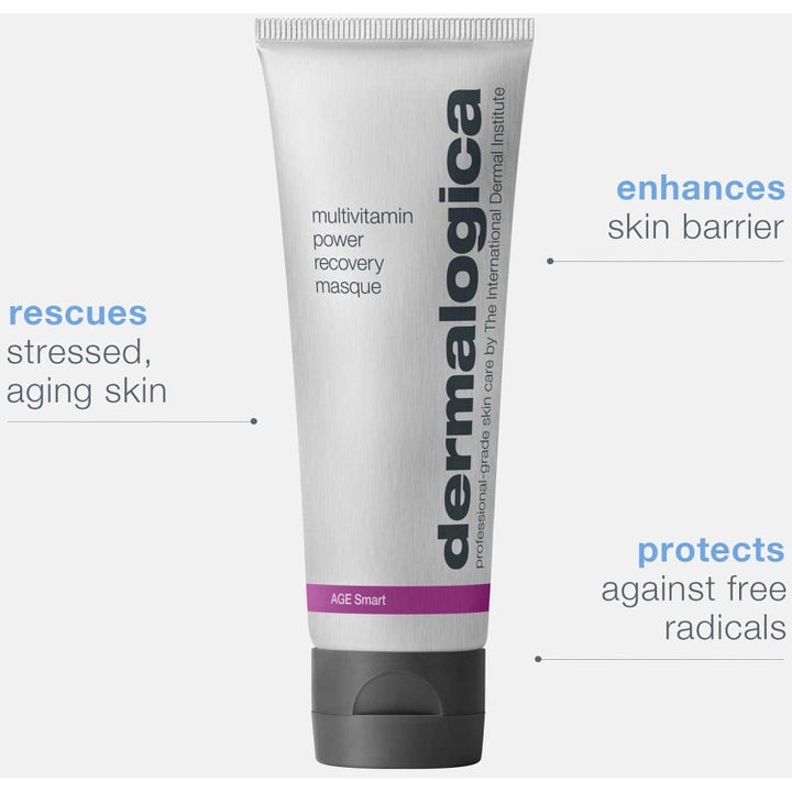 Dermalogica AGE smart Multivitamin Power Recovery Masque i sølvfarget tube som styrker hudbarrieren.