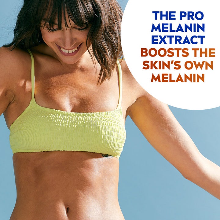 NIVEA Sun Protect & Bronze Oil 200 ml solkrem med melanin-ekstrakt som gir huden en naturlig brunfarge.