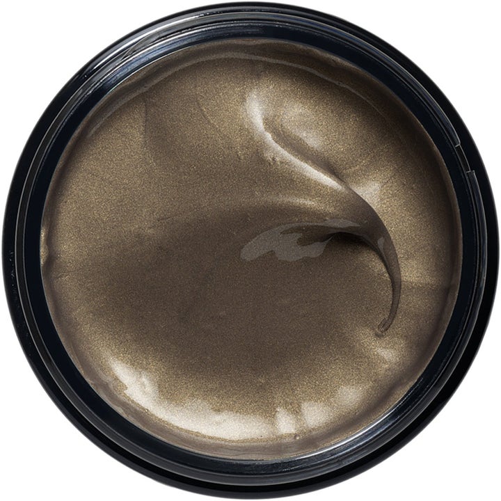 Origins Mask Masters 105 ml rengjørende ansiktsmaske har en mørk metallisk og skimrende kremet tekstur i krukke