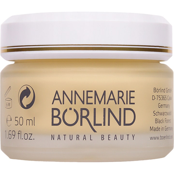 Annemarie Börlind LL Regeneration 50 ml revitaliserende ansiktskrem i gulaktig krukke med hvitt lokk og gullkant