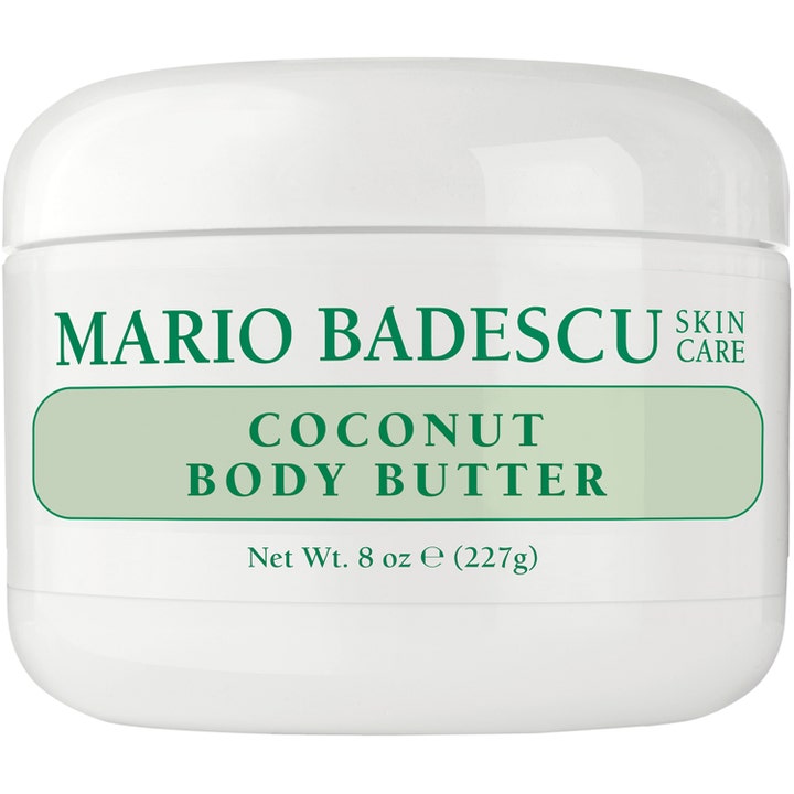 Mario Badescu Coconut Body Butter 227g fuktighetsgivende kroppskrem i en hvit krukke med grønn etikett