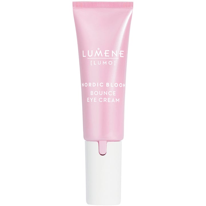 Lumene Nordic Bloom Bounce Eye Cream 15 ml oppstrammende øyekrem i rosa tube som gir huden mer spenst