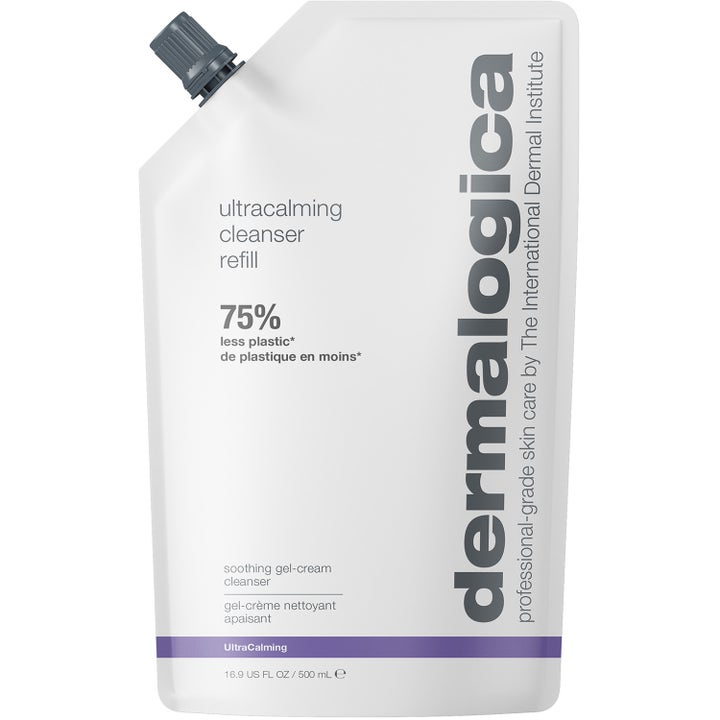 Dermalogica Ultracalming Cleanser 500 ml beroligende ansiktsrens i hvit refillpose med mørkegrå skrukork