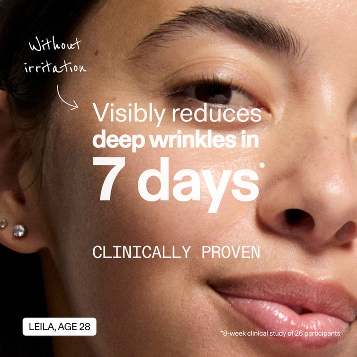 The INKEY List Advanced Retinal Serum 15 ml reduserer rynker på 7 dager vist på ansikt med klinisk bevist effekt.
