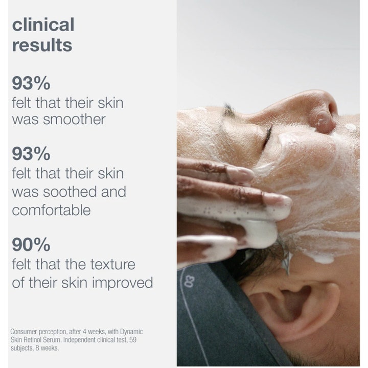 Dermalogica Skin Aging Solutions 70 ml serum viser kliniske resultater for glattere hud under en ansiktsbehandling.