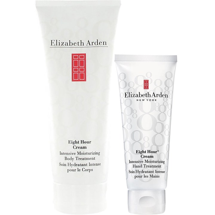 Elizabeth Arden Eight Hour Cream Body & Hand Duo fuktighetsgivende hudpleie i hvite tuber med røde detaljer